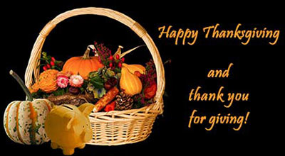 Happy Thanksgiving and thank you for giving!